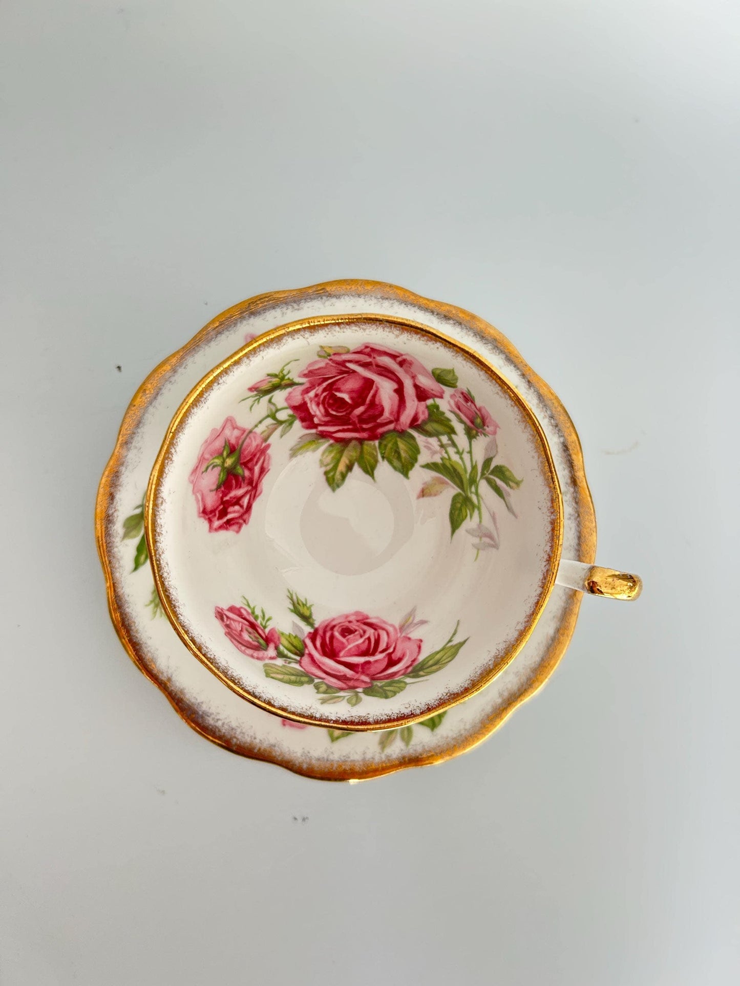 Royal Standard Orleans Rose Teacup Saucer Set – English Floral Fine Bone China