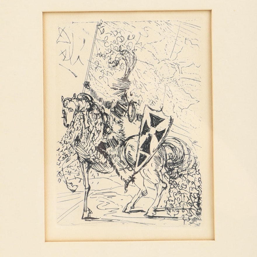 Salvador Dali Restrike Etching on Paper "El Cid