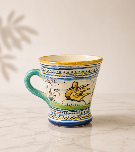 Hand Painted Ceramic Mug With Animal Motifs