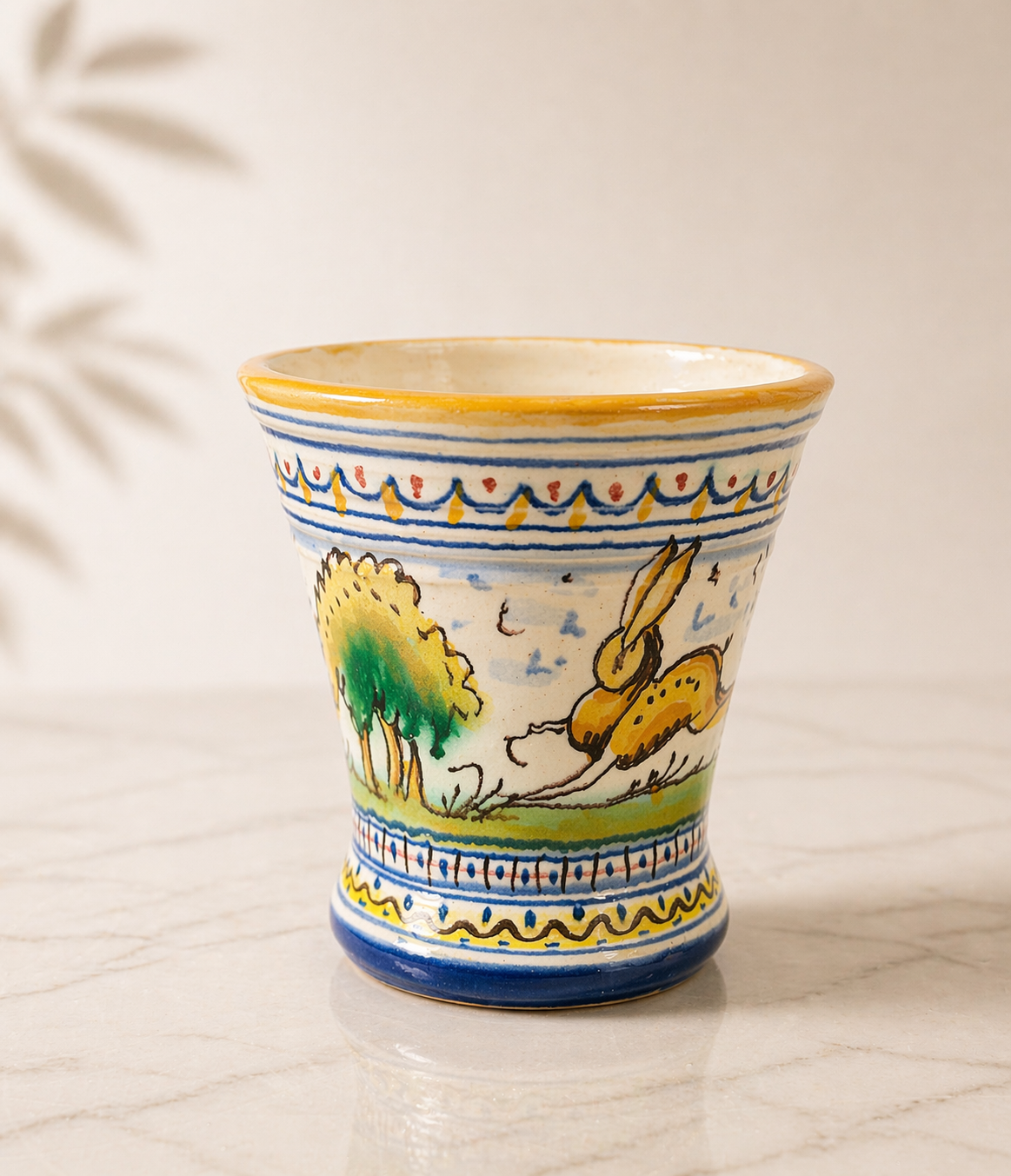 Hand Painted Ceramic Mug With Animal Motifs