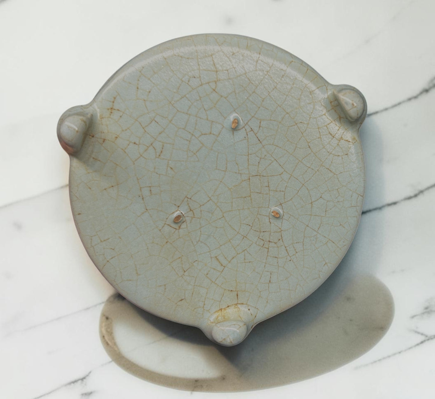 Cracked Glaze Ceramic Pedestal Dish