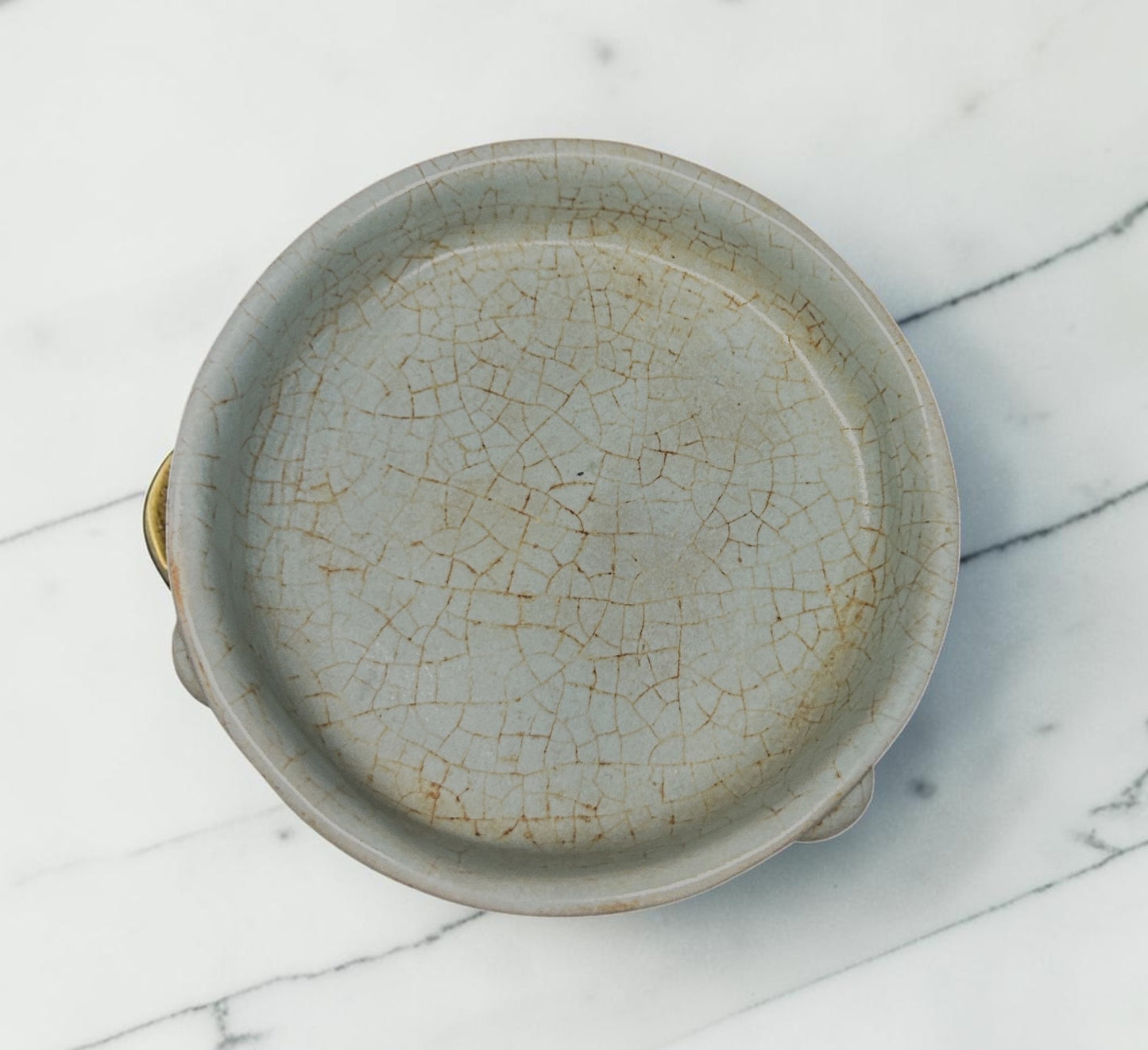 Cracked Glaze Ceramic Pedestal Dish
