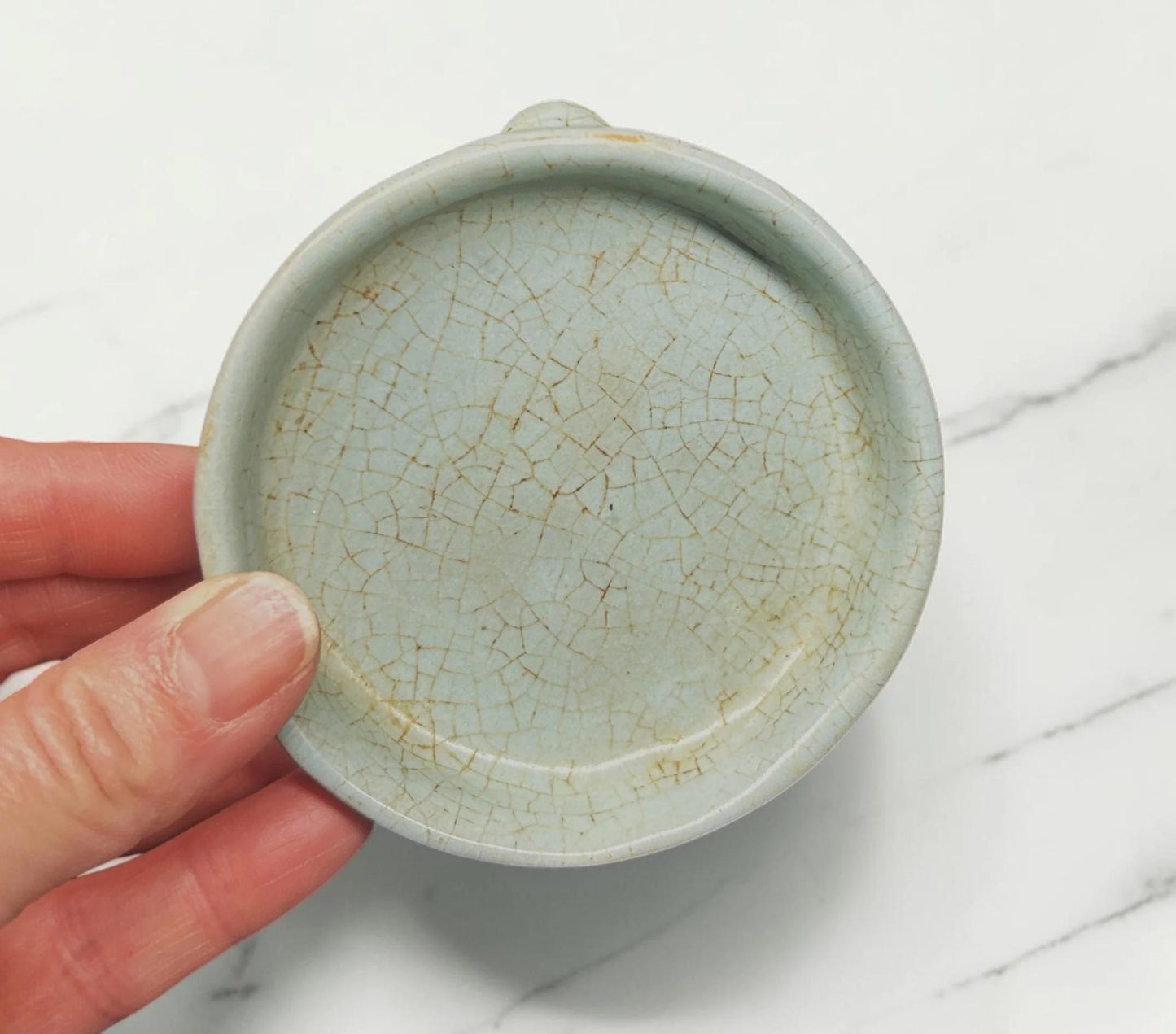 Cracked Glaze Ceramic Pedestal Dish