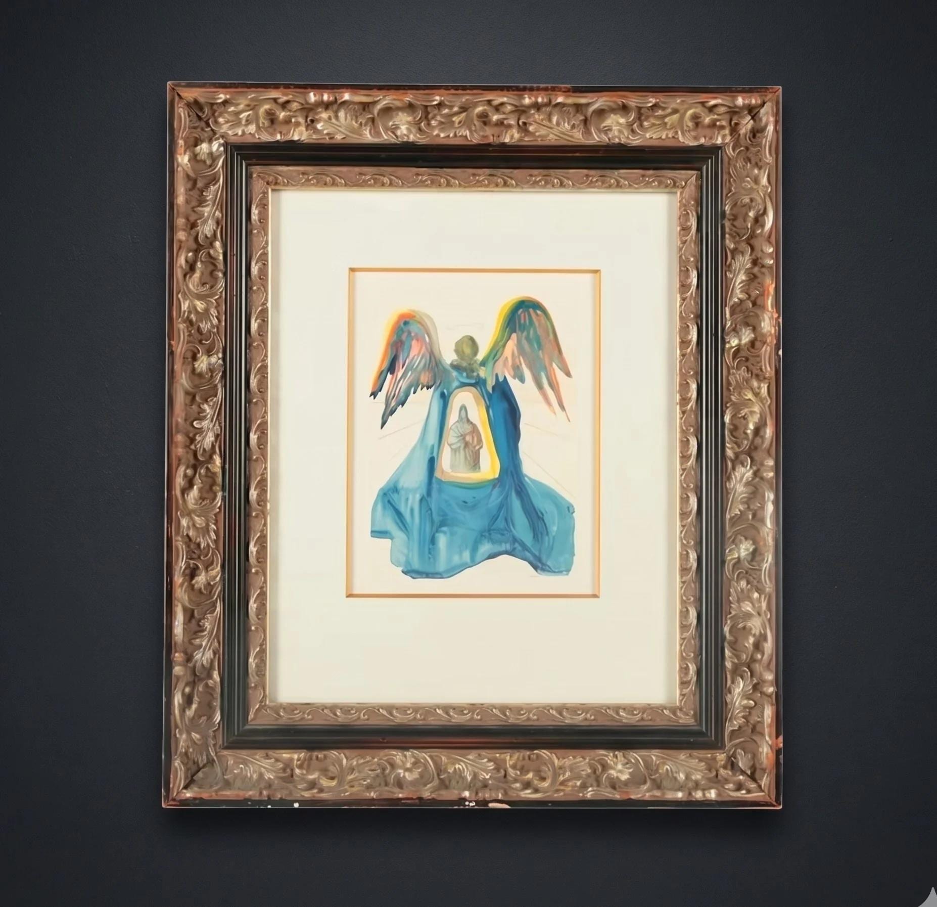 Salvador Dalí Wood Engraving on Paper "Purgatory Canto 33: Dante Purifié "