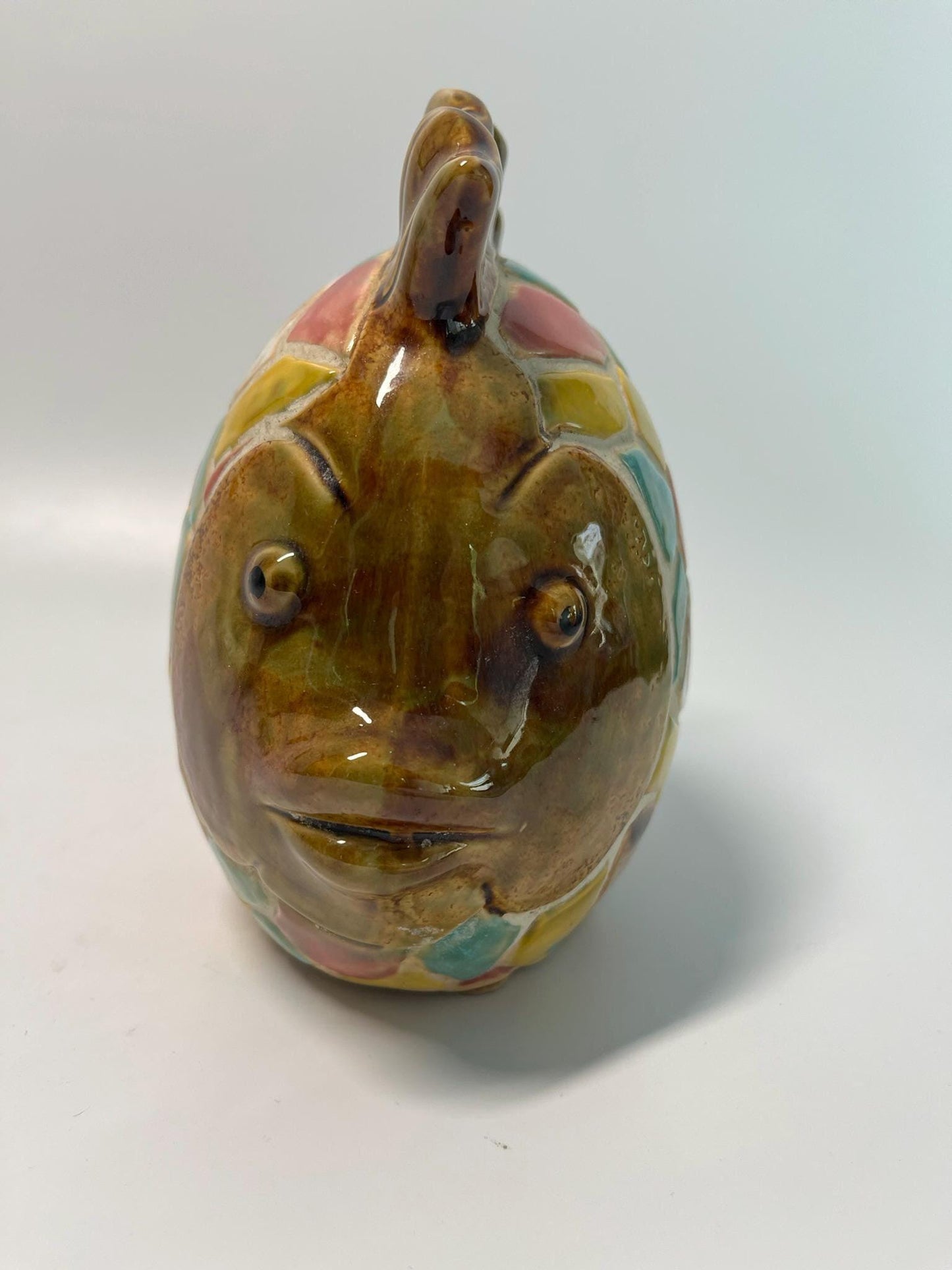 Colorful Mosaic Style Ceramic Fish Figurine
