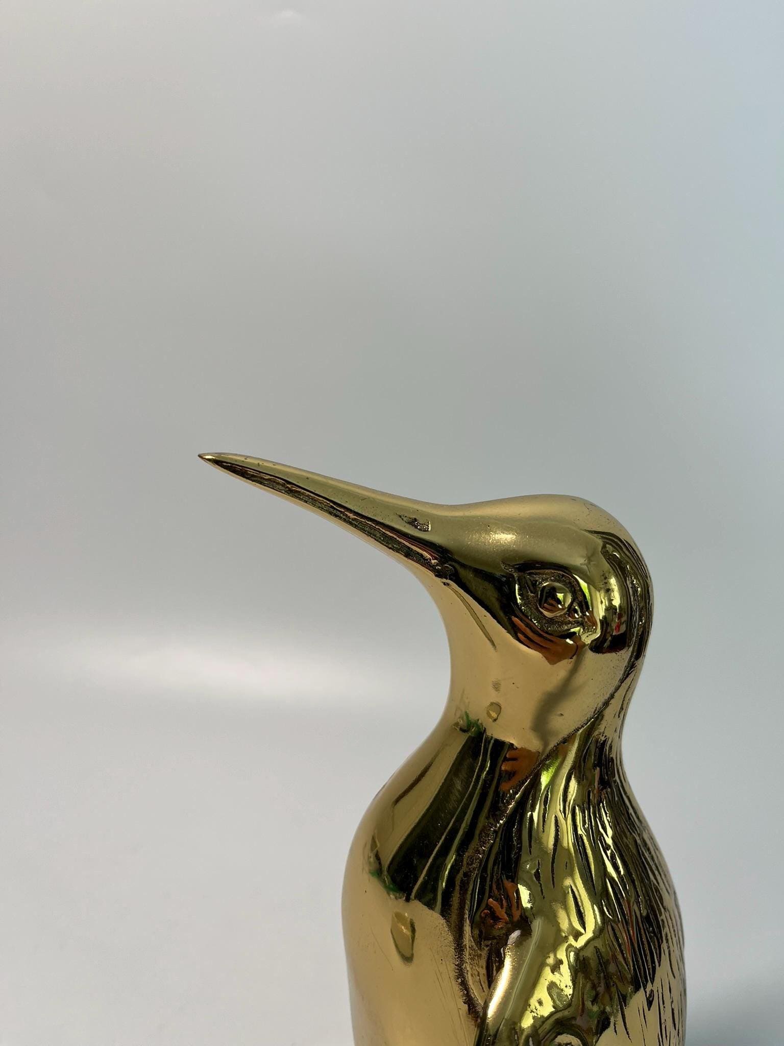 Large Vintage Hollywood Regency Brass Penguin Sculpture