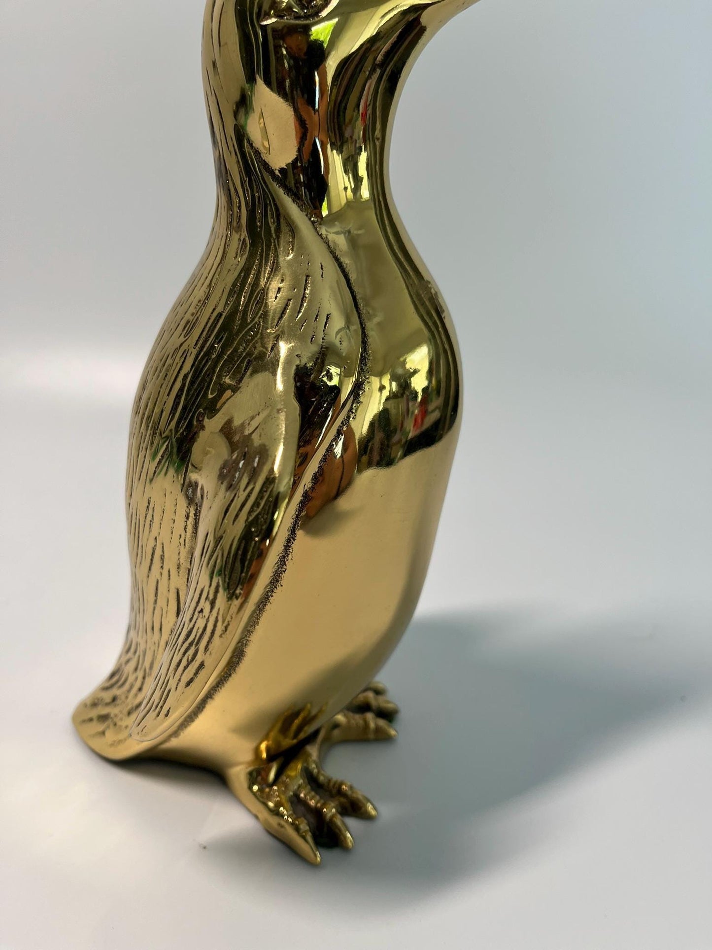 Large Vintage Hollywood Regency Brass Penguin Sculpture