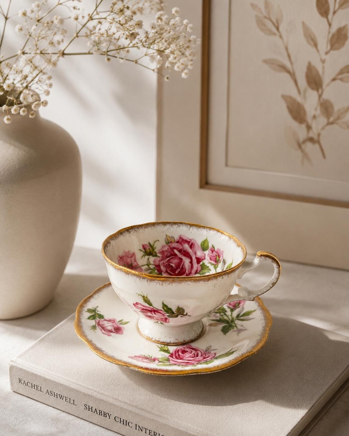 Royal Standard Orleans Rose Teacup Saucer Set – English Floral Fine Bone China
