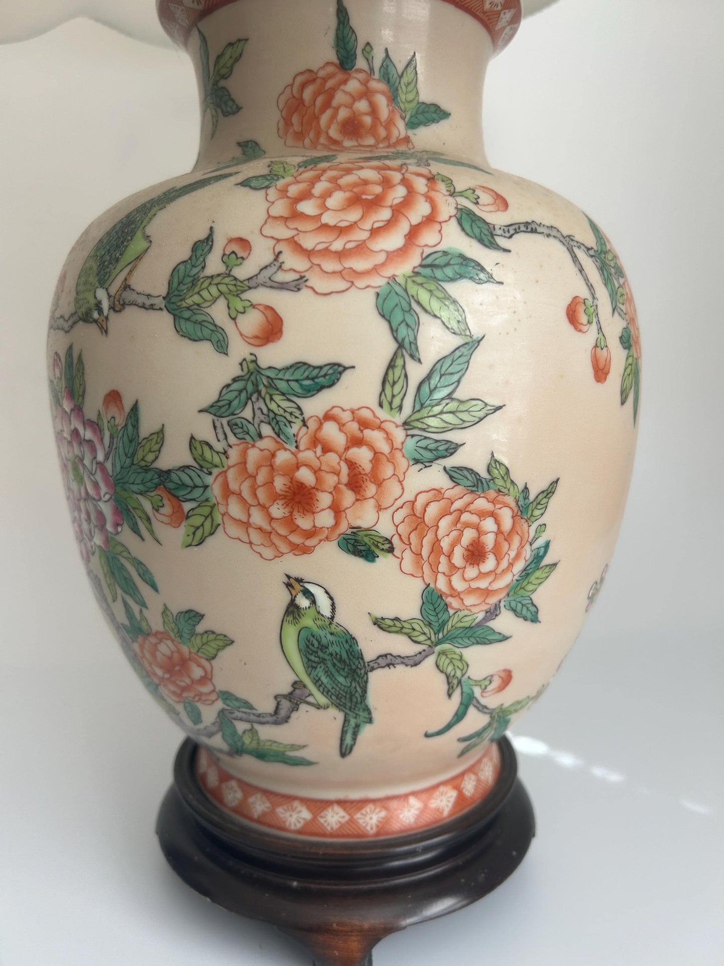 Floral & Bird Porcelain Table Lamp