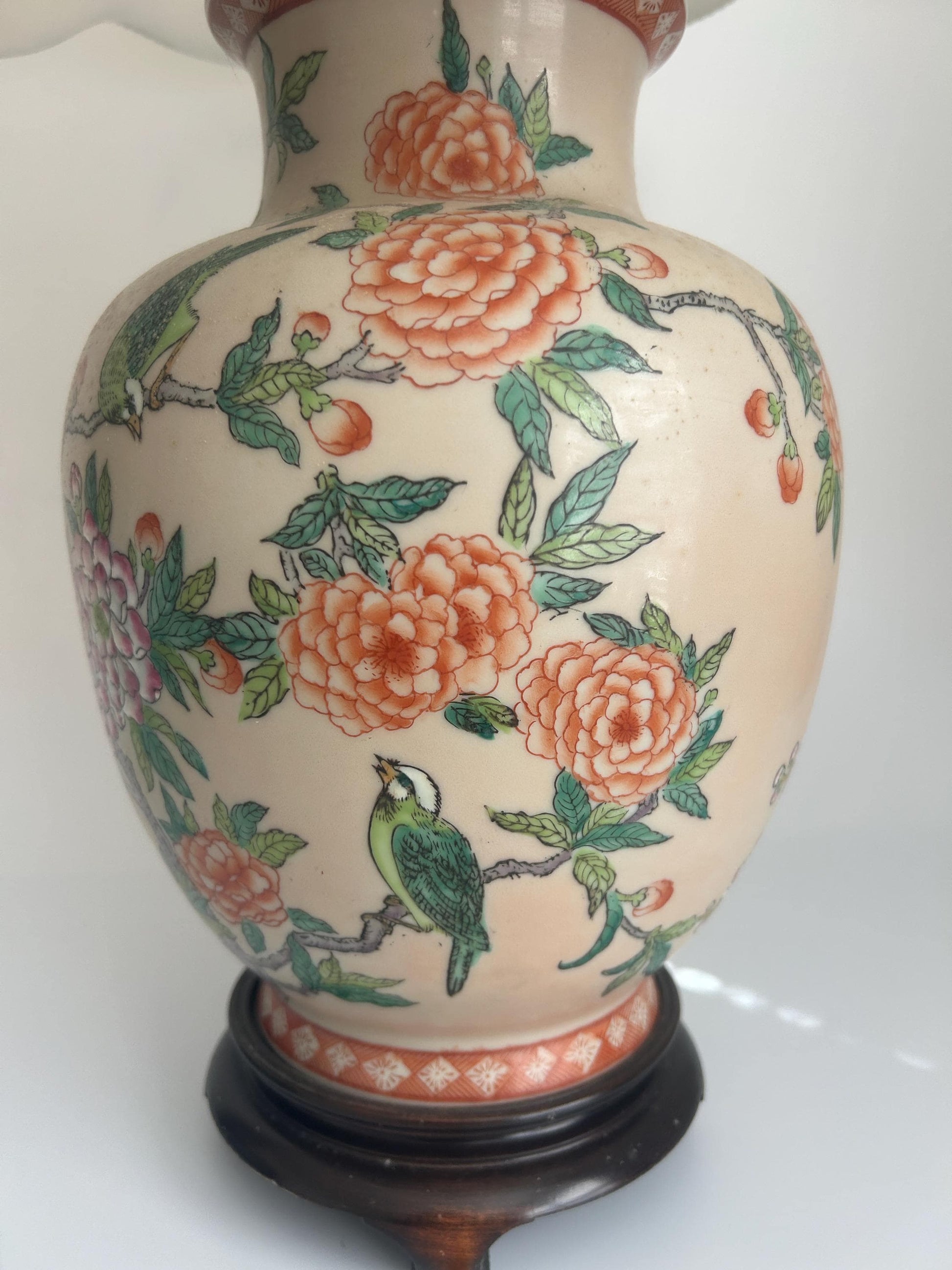 Floral & Bird Porcelain Table Lamp