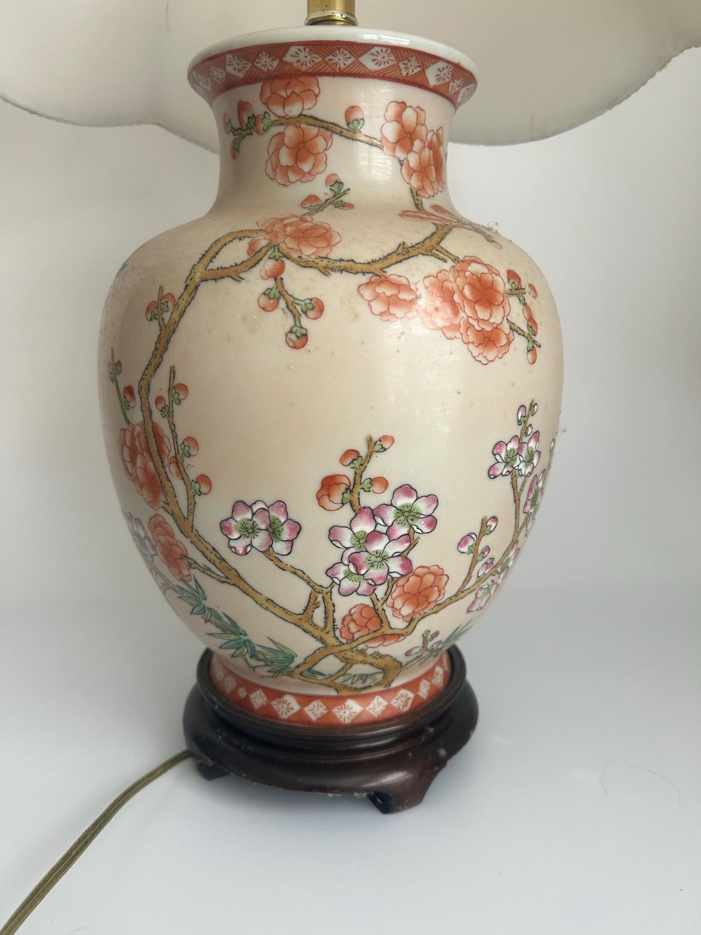 Floral & Bird Porcelain Table Lamp