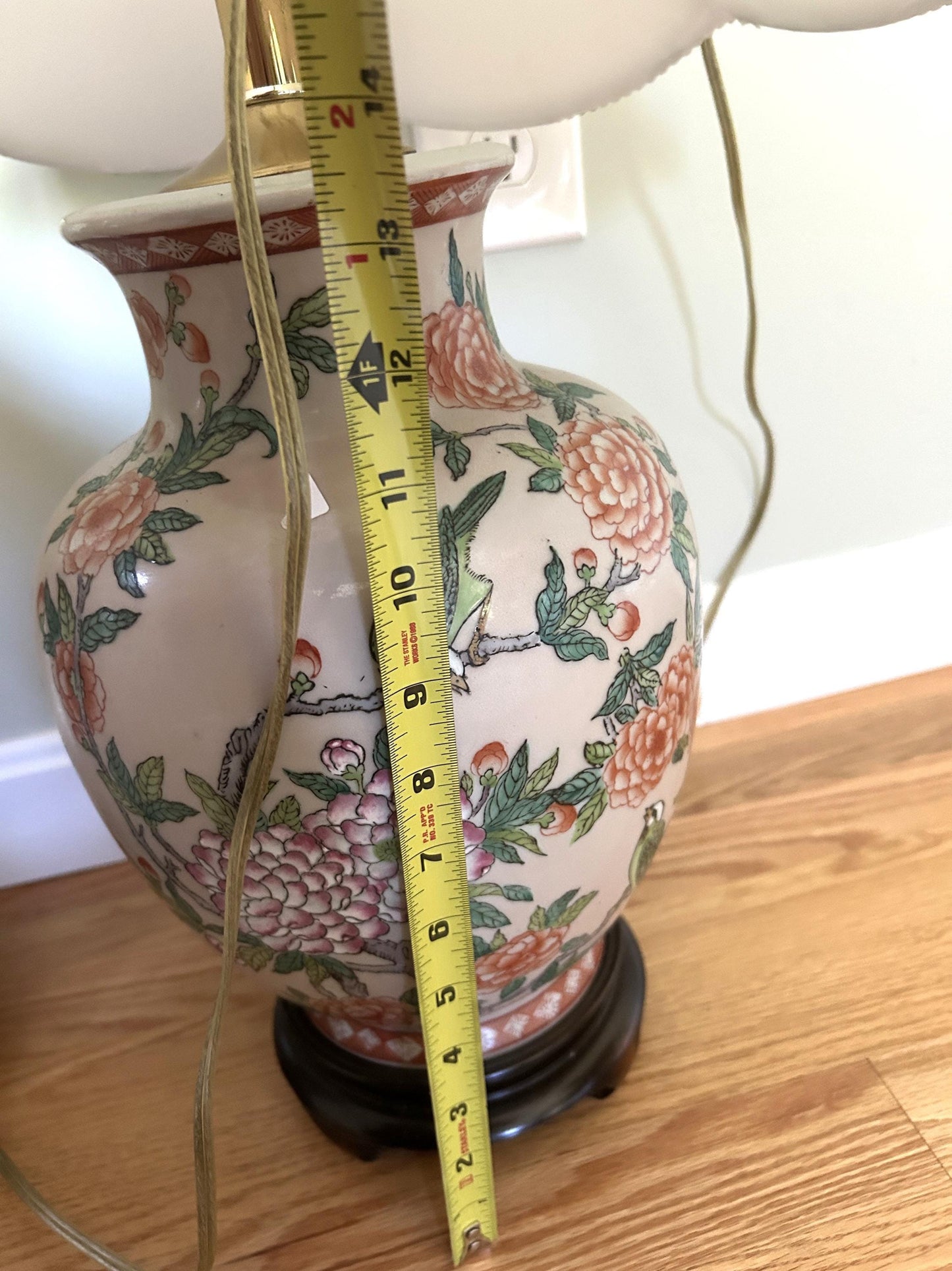 Floral & Bird Porcelain Table Lamp
