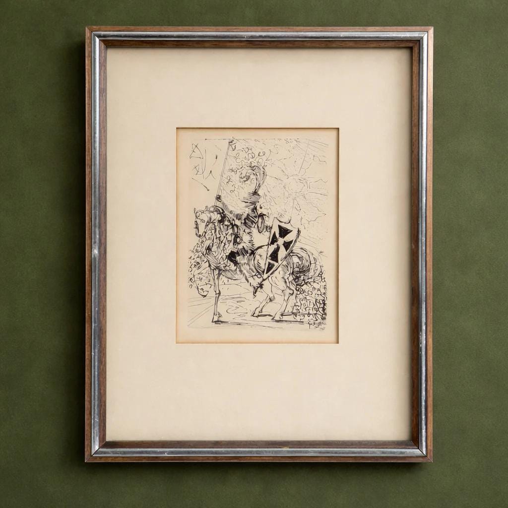 Salvador Dali Restrike Etching on Paper "El Cid