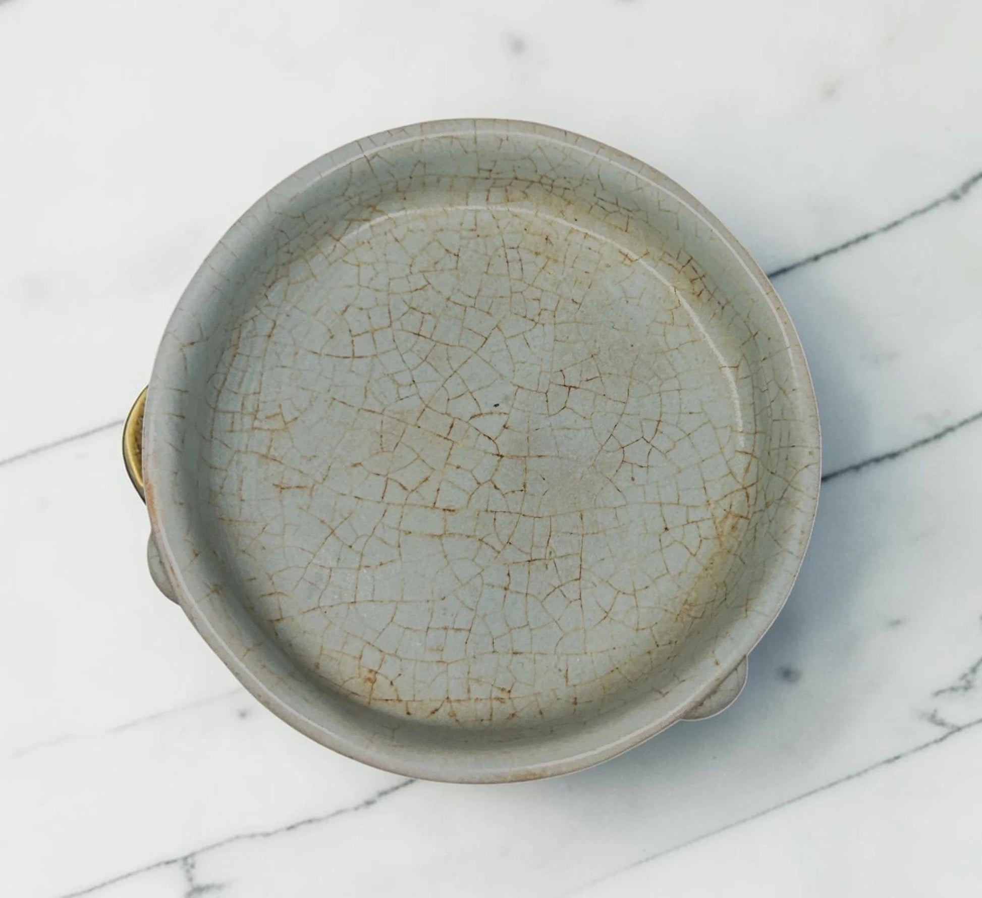 Cracked Glaze Ceramic Pedestal Dish