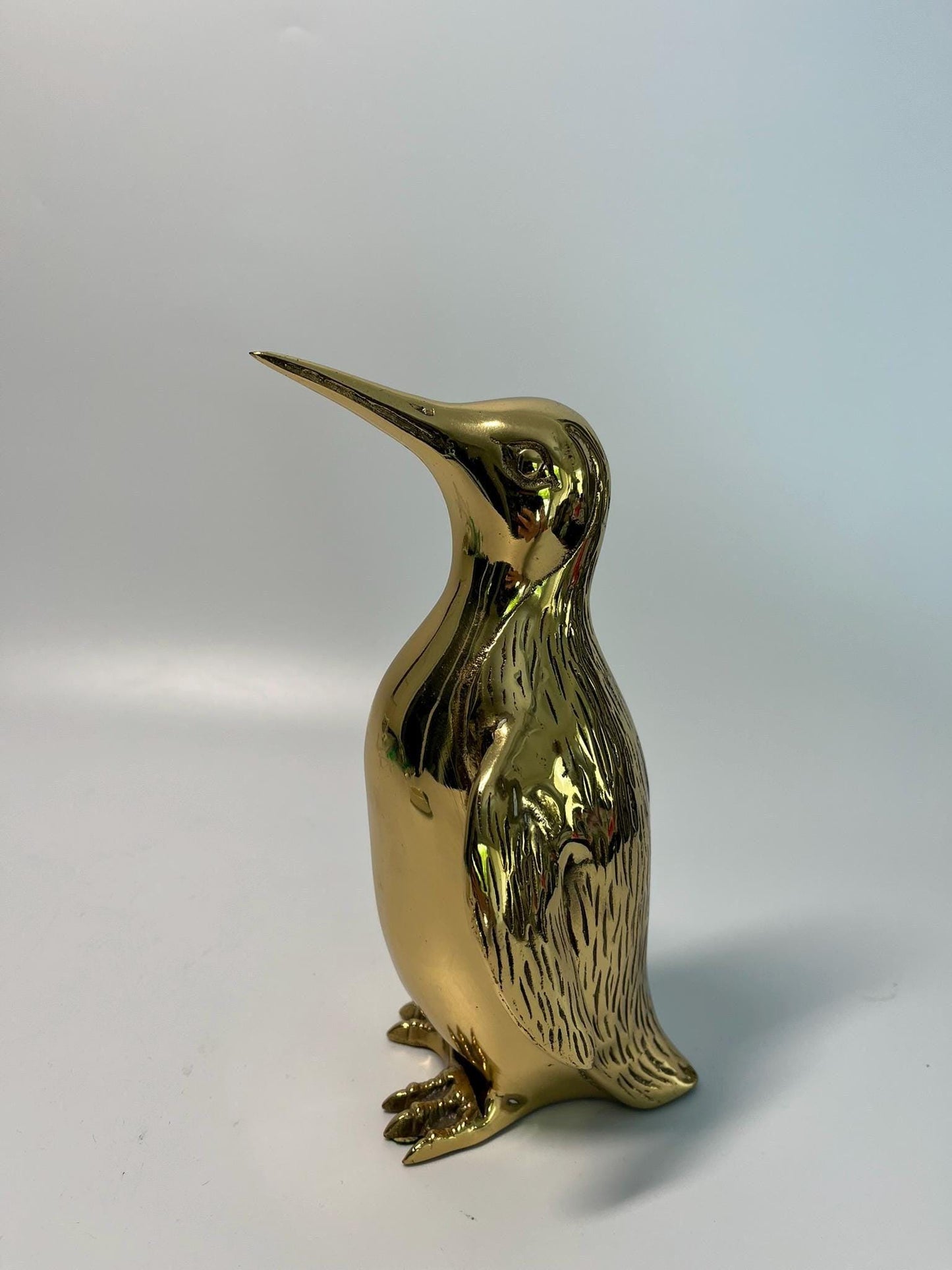 Large Vintage Hollywood Regency Brass Penguin Sculpture