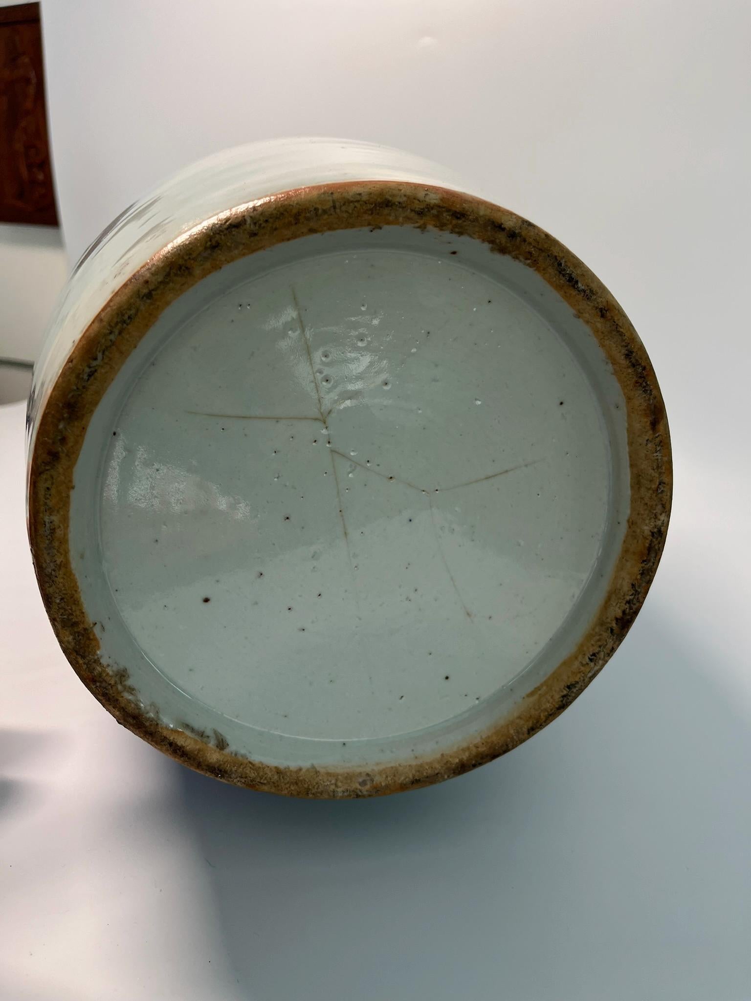 Large Chinese Blue and White Porcelain Vase | Landscape Scenic Floor Vase
