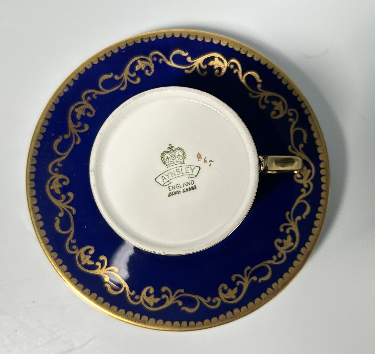 Vintage Cobalt Blue Gold Demitasse Cup Saucer | O.P. Co. Syracuse China Porcelain