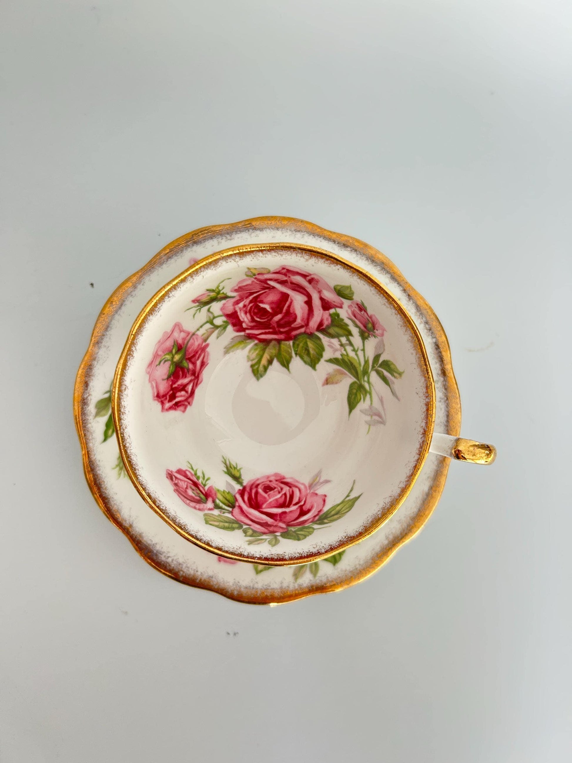 Royal Standard Orleans Rose Teacup Saucer Set – English Floral Fine Bone China